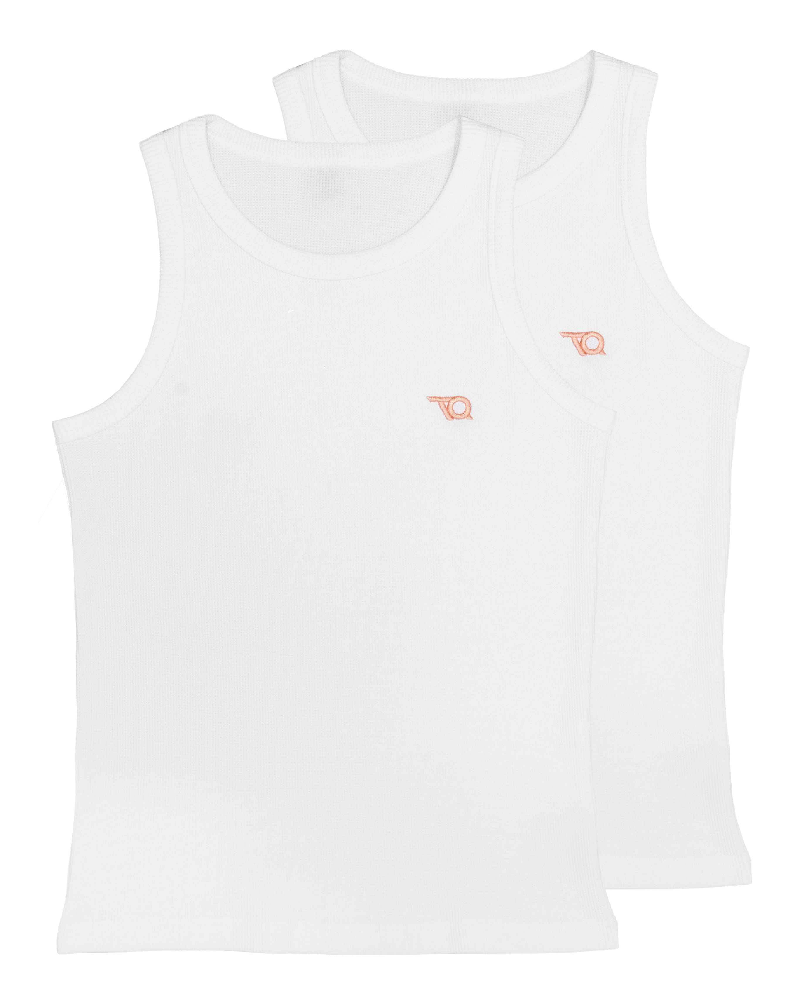 WAFFLE TANK TOP WHITE 2ER-SET