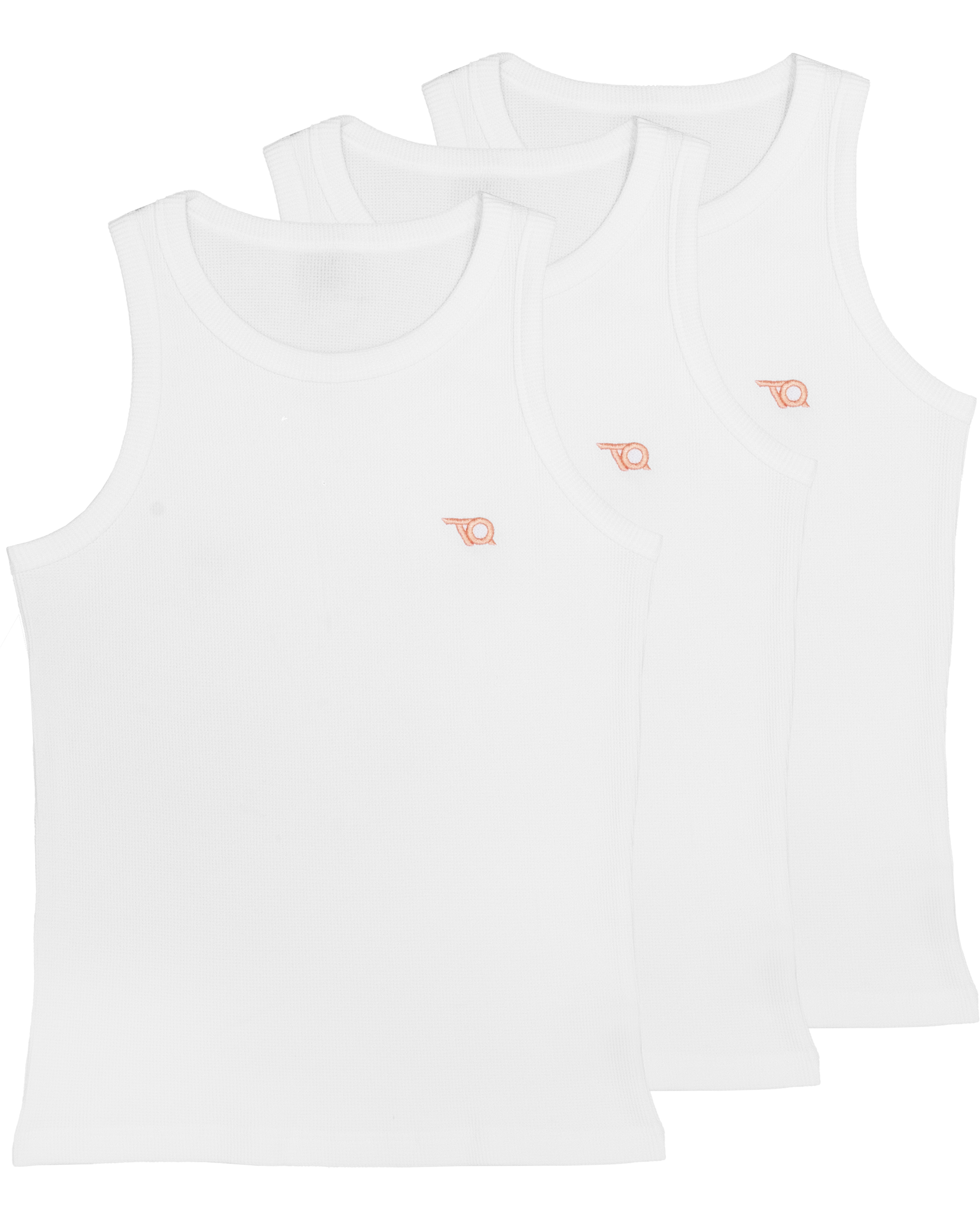 WAFFLE TANK TOP WHITE 3ER-SET